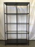 IKEA VITTSJO Black Metal & Glass 5-Tier Shelf