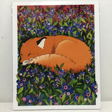 Rachel Feirman "Red Fox & Blueberry Bush" 8x10 Digital Art Print