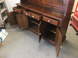 2pc Vintage Craftsman Solid Pine Buffet & Hutch