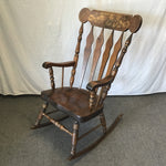 Vintage Solid Pine Arrow-Back Rocking Chair