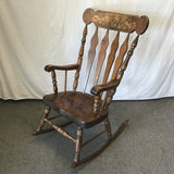 Vintage Solid Pine Arrow-Back Rocking Chair