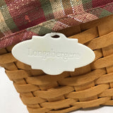 1997 Longaberger Woven Solid Maple Lidded Tissue Box Basket