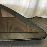 Vintage Atomic Black Laminate & Amber Glass Triangle Coffee Table