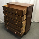 Vintage Solid & Veneer Cherry 5-Drawer Chest of Drawers