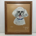 Framed & Signed 1998 Original "Max" Poodle Portrait