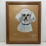 Framed & Signed 1998 Original "Max" Poodle Portrait