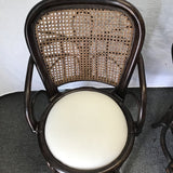Vintage MCM 3pc Rattan & Wood Dining Set