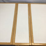 Modern White Formica & Solid Wood Drop-Leaf Dining Table