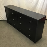 Modern Black Laminate 6-Drawer Dresser