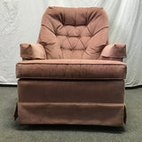 Vintage Pink Upholstered Swivel Rocking Chair