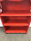 Vintage Red Painted 4-Tier Shelf