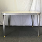 Vintage MCM Grey Formica & Metal Expanding Dining Table