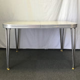 Vintage MCM Grey Formica & Metal Expanding Dining Table