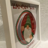Eltimar Design Framed "Hangin-with-my-Gnomies" Upcycled Mixed Media 3D-Artwork