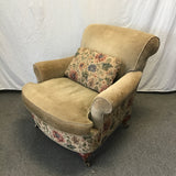 Vintage Cottage Core Green Floral Armchair