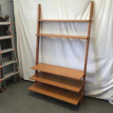 Modern Century House "Linden" Cherry 5-Tier Leaning Ladder Entertainment Stand