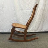 Vintage Solid Maple & Resin Caned Rocking Chair