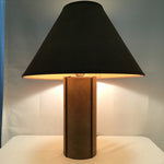 Vintage Mid-Century Olive Green Leather Table Lamp