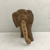 Vintage MCM Carved Solid Teak Elephant