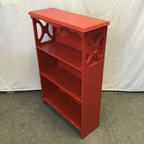 Vintage Red Painted 4-Tier Shelf