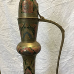 Decorative Hand Painted Floral Brass Turkish Coffee Pot