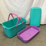 Vintage 1990's Eagle "Craftstor" Teal Sewing Tote