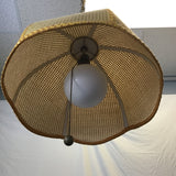 Vintage MCM Hanging Paper & String Swag Lamp