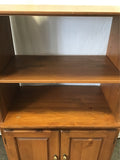 Vintage Solid Pine 3-Tier Shelf & Cabinet