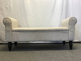 Modern Off-White Upholstered Storage Bench