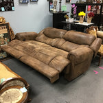 Modern Brown Suede Electric Reclining Sofa