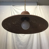 Vintage MCM Rattan Hanging Swag Lamp