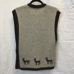 Grey & Black Alpaca Wool Sweater Vest