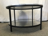 Vasagle Faux Marble & Glass Round 2-Tier Coffee Table