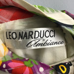Vintage 70's Leo Narducci Floral Plaid Shift Dress