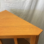 Modern Craftsman Oak Veneer Glass-Front Corner Bookcase