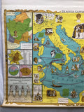Vintage 1962 Denoyer-Jeppert "Mediterranean Mythology..." Scroll Map