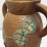 Vintage Roseville Brown Ceramic Fuschia Vase