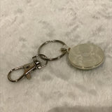 Twin Cat Printed Rainbow in Silver Bezel Keychain