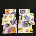 Susan Sitaraman Single Floral Decoupage On White Tile Magnet