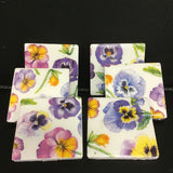 Susan Sitaraman Single Floral Decoupage On White Tile Magnet