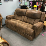 Modern Brown Suede Electric Reclining Sofa