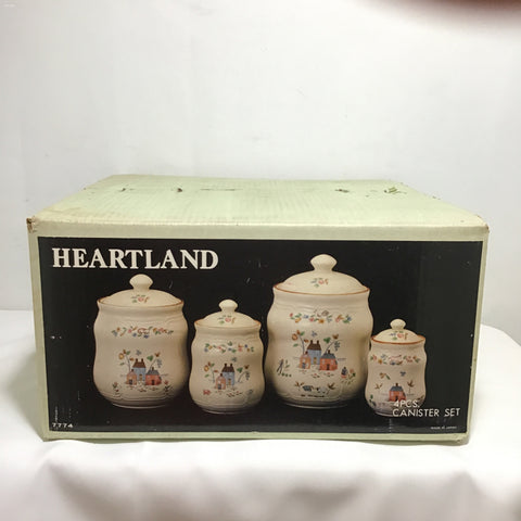 Sealed In Box Oldstock! 4pc Vintage Heartland Canister Set