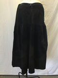 Vintage Aggie Georgette Chordas Black Leather Midi/Maxi Skirt