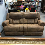 Modern Brown Suede Electric Reclining Sofa