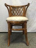Vintage Boho Medium-Stained Rattan Dining Chair