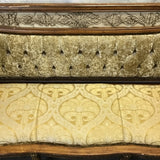 Modern Gold Upholstered & Off-White Resin Settee