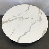 Vasagle Faux Marble & Glass Round 2-Tier Coffee Table