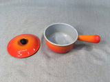 MCM Le Creuset Red-Orange Enameled Cast Iron #14 Pot