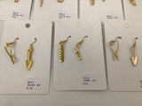 Rustic Petal Gold Metal Mixed Tools Earrings