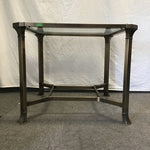 Modern Grey Metal & Beveled Glass End Table